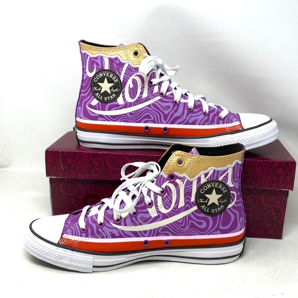 Converse Wonka Ctas High Top Shoes Men's Size Skate Pixel Purple Canvas A08154C - Picture 5 of 10